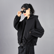 秋冬2020韩版宽松大版加厚连帽蝙蝠袖拉链女装短外套休闲女士上衣