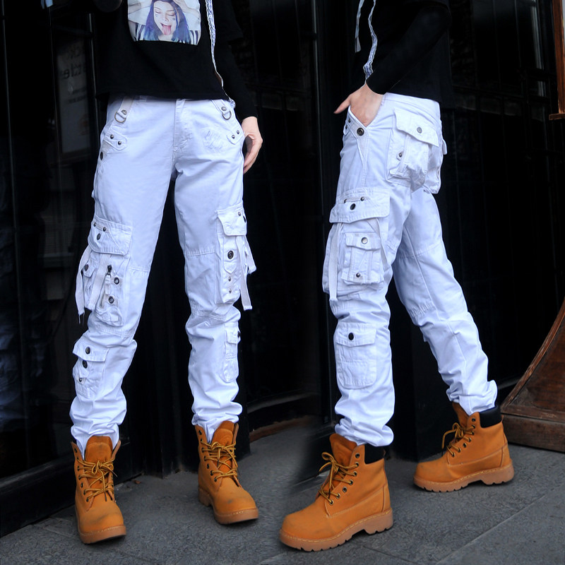 2025秋冬新款水洗棉工装裤街头口袋大码显瘦情侣男女外出直筒长裤