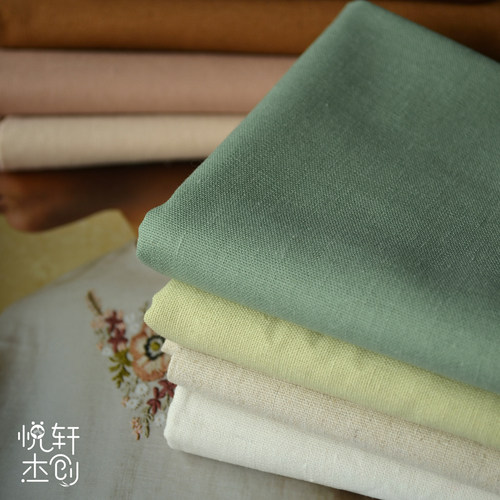 diy刺绣手工莫兰迪色系棉麻绣布