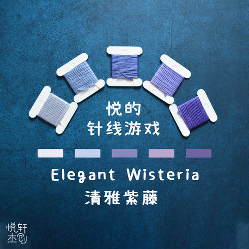 悦的针线游戏清雅紫藤紫色配色DMC原装进口分装刺绣25号棉绣线