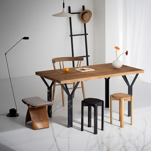 叁几 春枝 法国白橡木实木大板侘寂风长方形原木客厅餐桌书桌茶桌