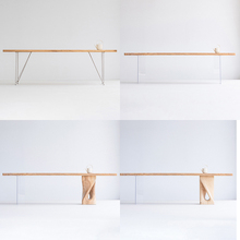 叁几 实木白蜡木桌腿不锈钢碳素钢亚克力支架定制大板桌桌脚铁艺