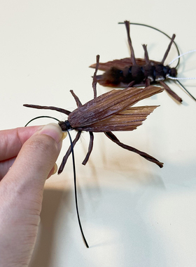 猫玩具仿真昆虫逗猫棒替换头猫咪丰容玩具羽毛蟑螂小强动物毛羊毛