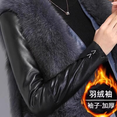 羽绒袖棉袖毛衣皮袖打底衫