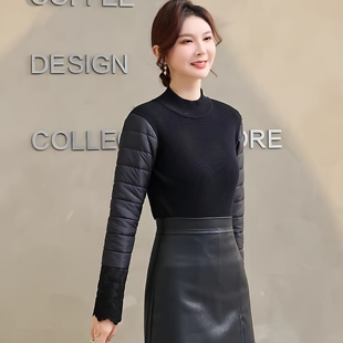 棉袖 子加棉夹棉小衫 打底衫 内搭加厚毛衣袖 女冬配皮草马甲 羽绒袖