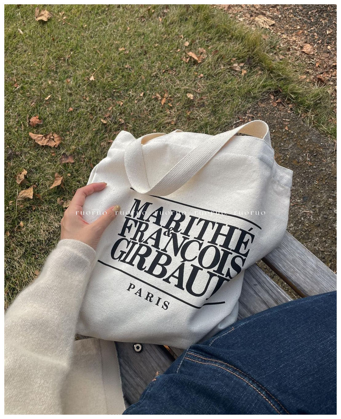 帆布包字母日韩有拉链