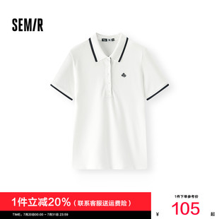 商场同款 女修身 森马迪士尼合作系列POLO衫 绣花上衣 夏季 2025新款