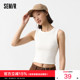 商场同款 森马背心女短款 紧身圆领简约春季 新款 女士白色上衣无袖