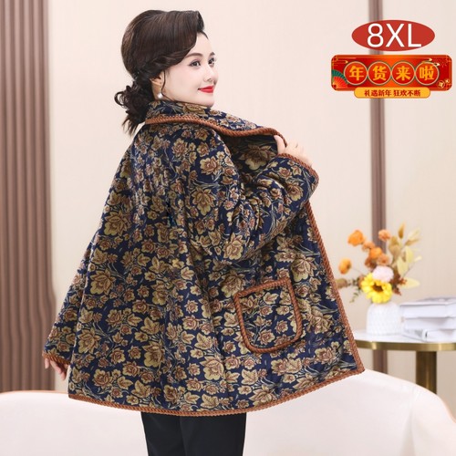 长袖印花棉中老年妈妈装