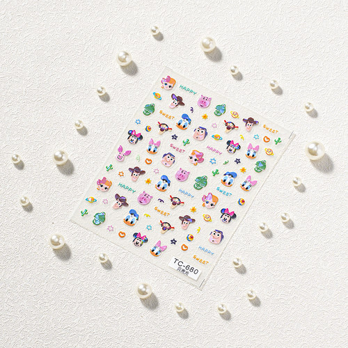 TC680-699儿童指甲贴公主美甲贴片美甲装饰免洗女孩防水安全卡通