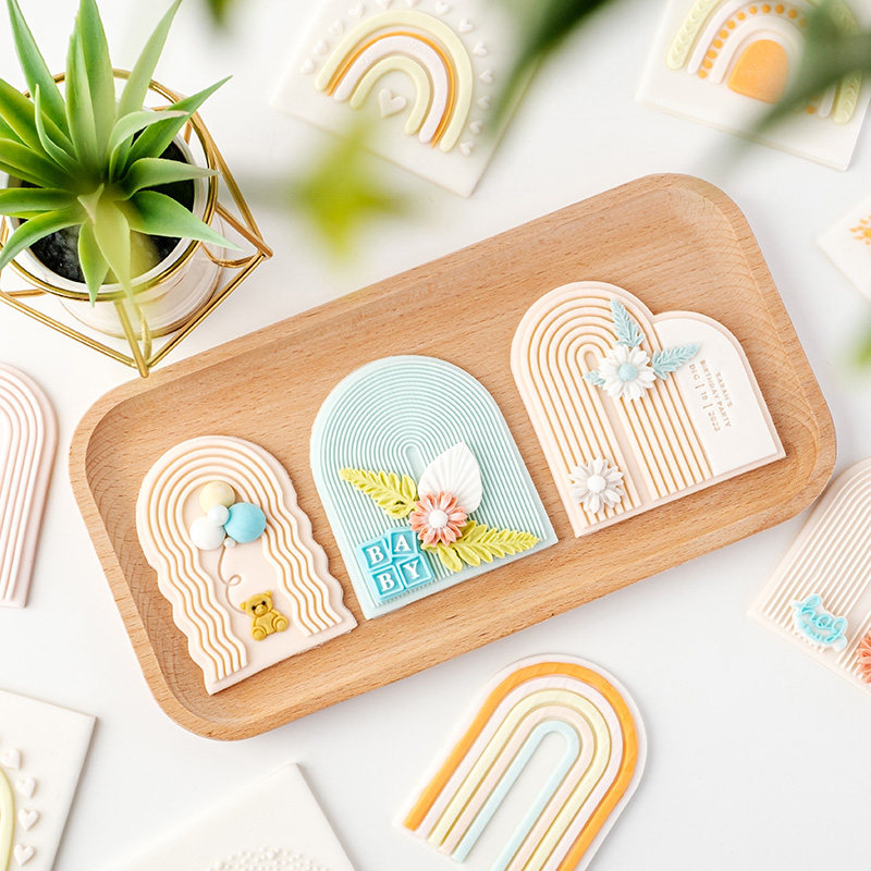 卡通彩虹翻糖饼干模具 生日婚礼甜品台装饰印模新手diy烘焙工具