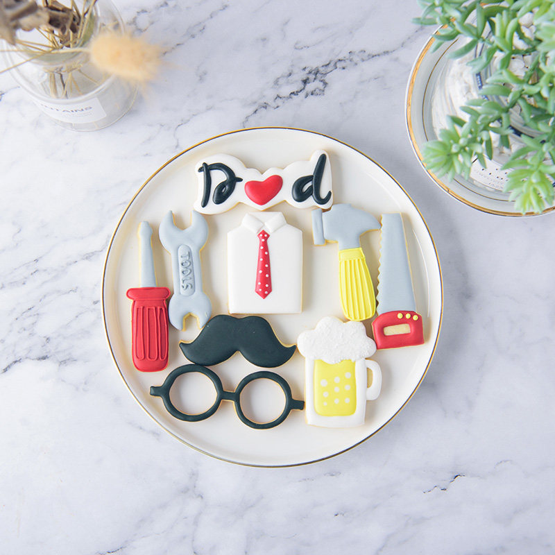 新款父亲节糖霜饼干模具 卡通 翻糖饼干切模 新手DIY烘焙工具