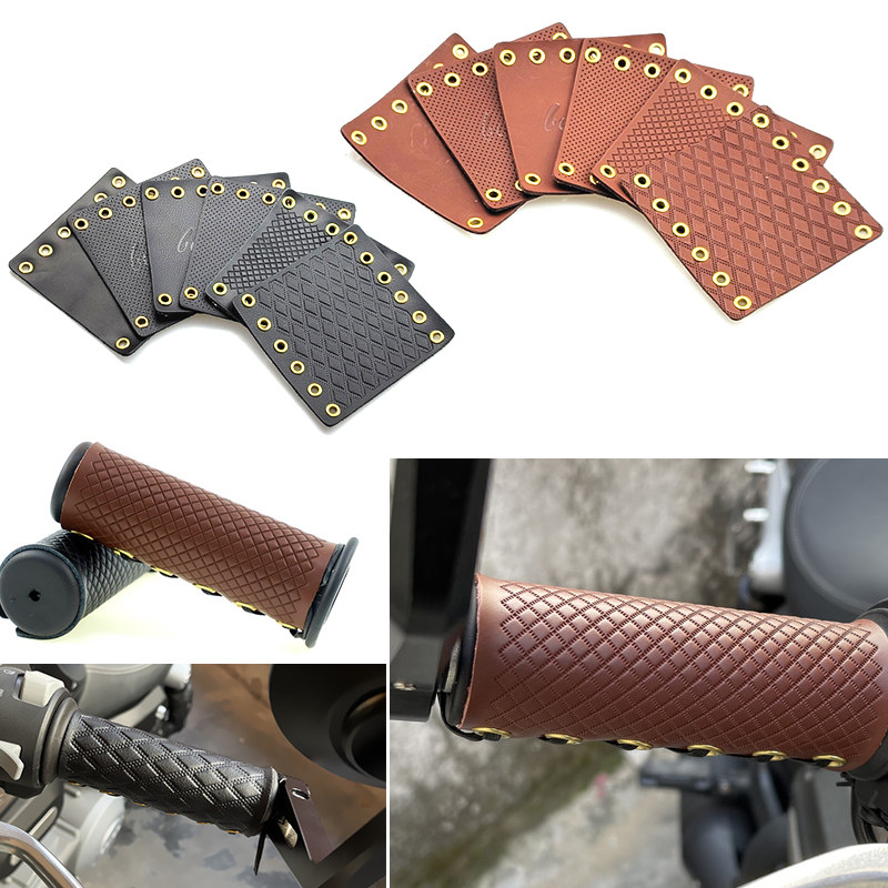 오토바이 전기 자동차 복고풍 핸들 커버 MAVERICK XINYUAN 400 CUB 500 오토바이 가죽 커버 범용 핸들 고무 커버