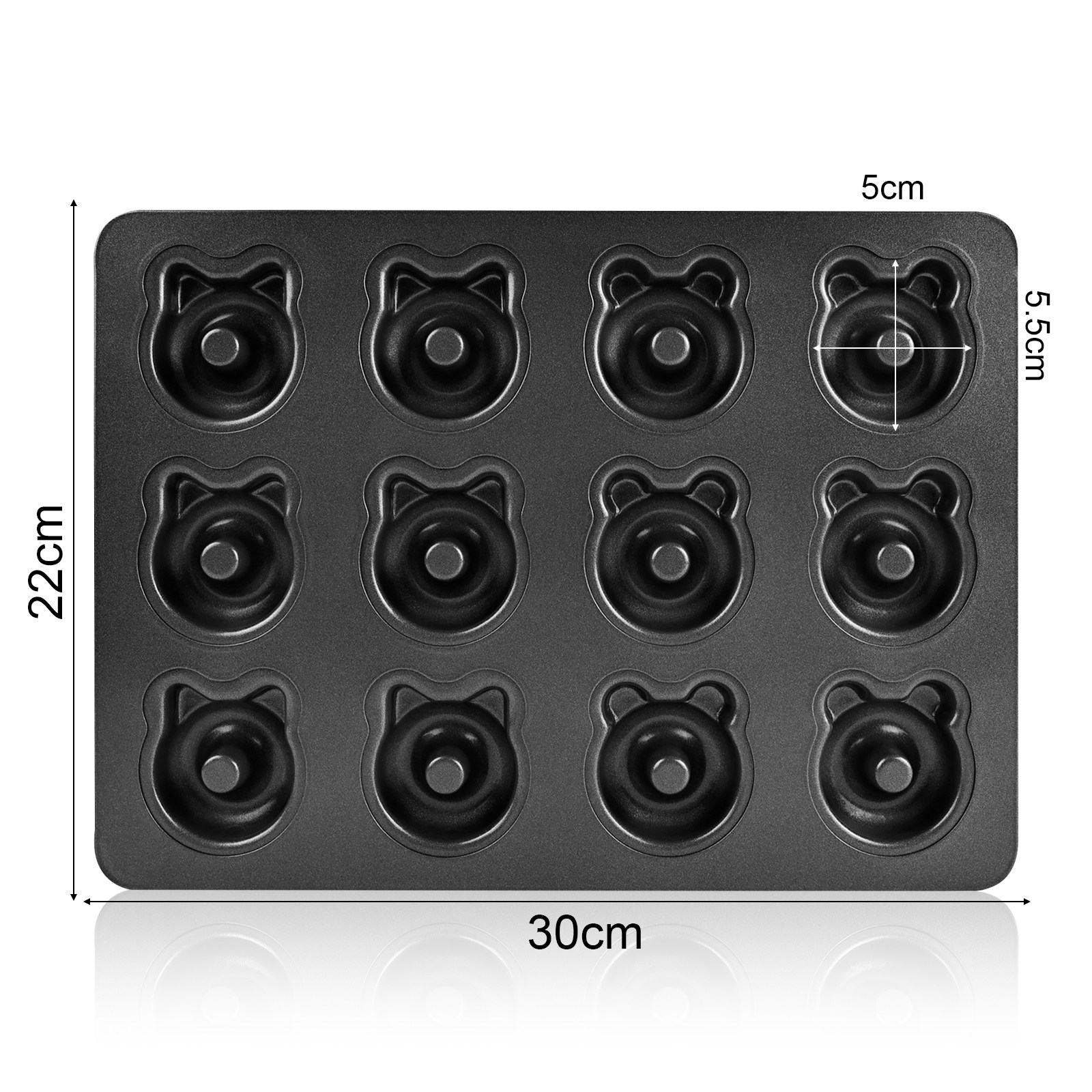 FL日本cotta卡通烤盘12连迷你猫熊甜甜圈蛋糕模具面包烘焙家用