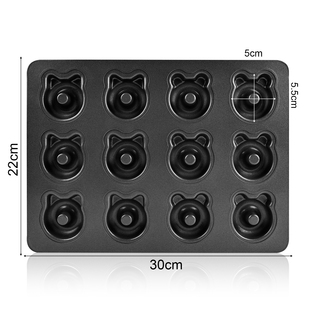 FL日本cotta卡通烤盘12连迷你猫熊甜甜圈蛋糕模具面包烘焙家用