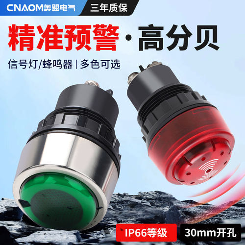 BD8030指示灯220v蜂鸣器配电箱LED防腐电源信号灯24v  30MM