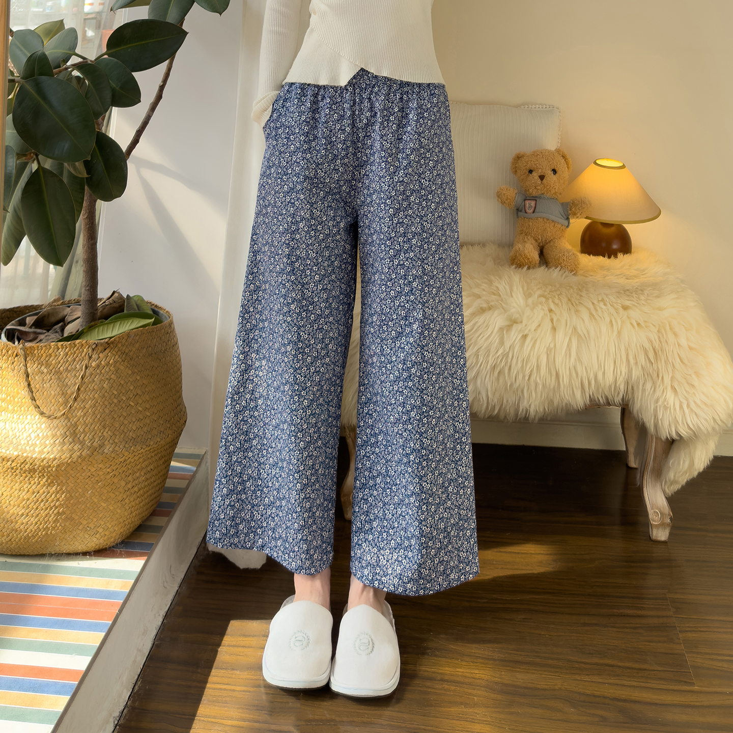 长裤纯棉睡裤女宅丫丫棉可外穿女