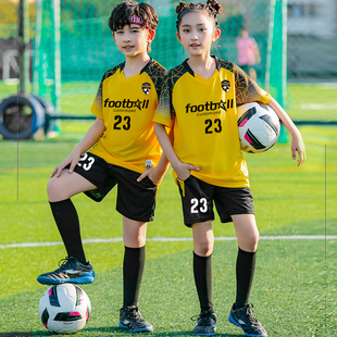 儿童足球服套装定制男女童短袖训练服小学生比赛运动队服速干球衣