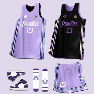高货双面篮球服套装男定制美式正反两面穿球衣比赛训练队服印字号