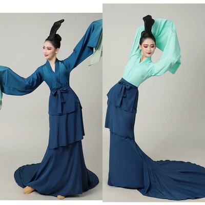 出租只此青绿舞蹈服装春晚孟庆旸同款演出服千里江山图飘逸古典舞