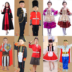 出租儿童国王大臣骑士侍卫士兵欧式公主童话人物皇帝的新装演出服