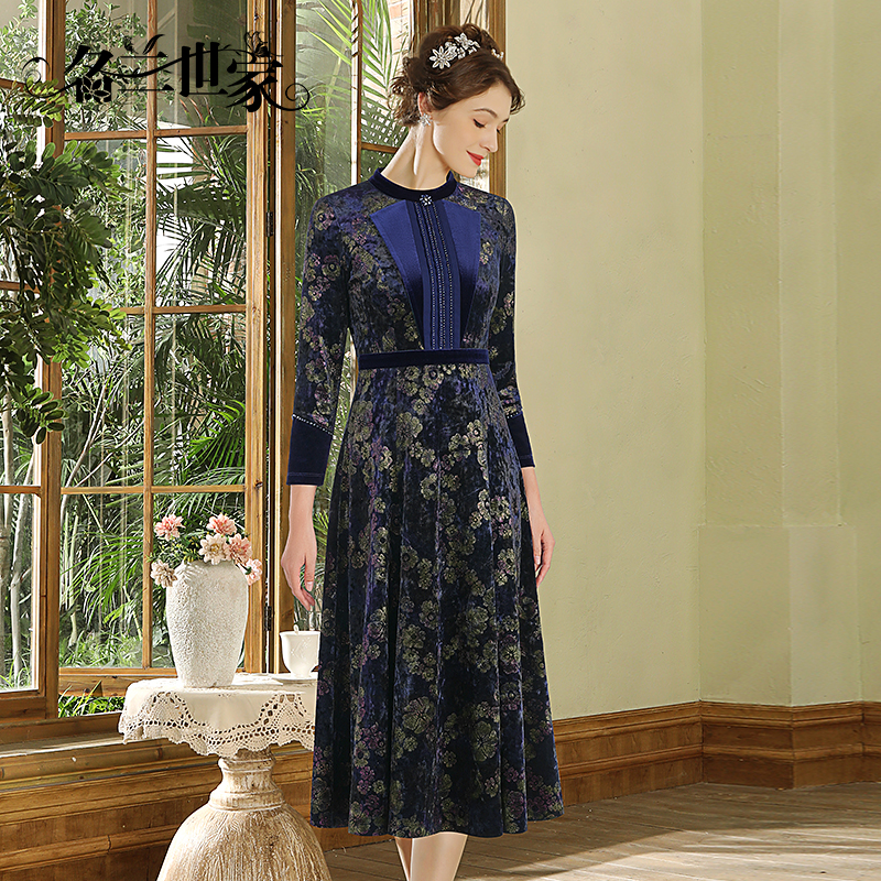 名兰世家气质连衣裙小众原创设计