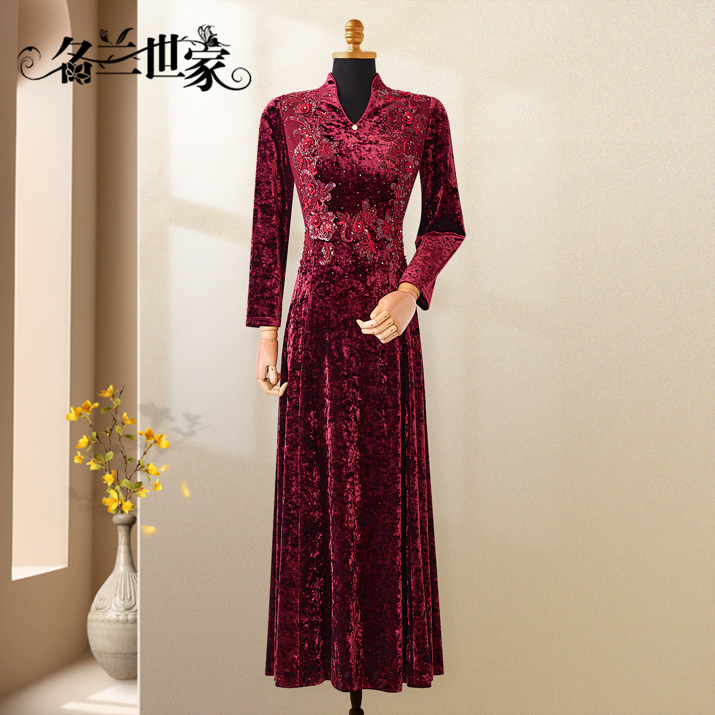 喜婆婆婚宴礼服钉珠高贵喜妈妈