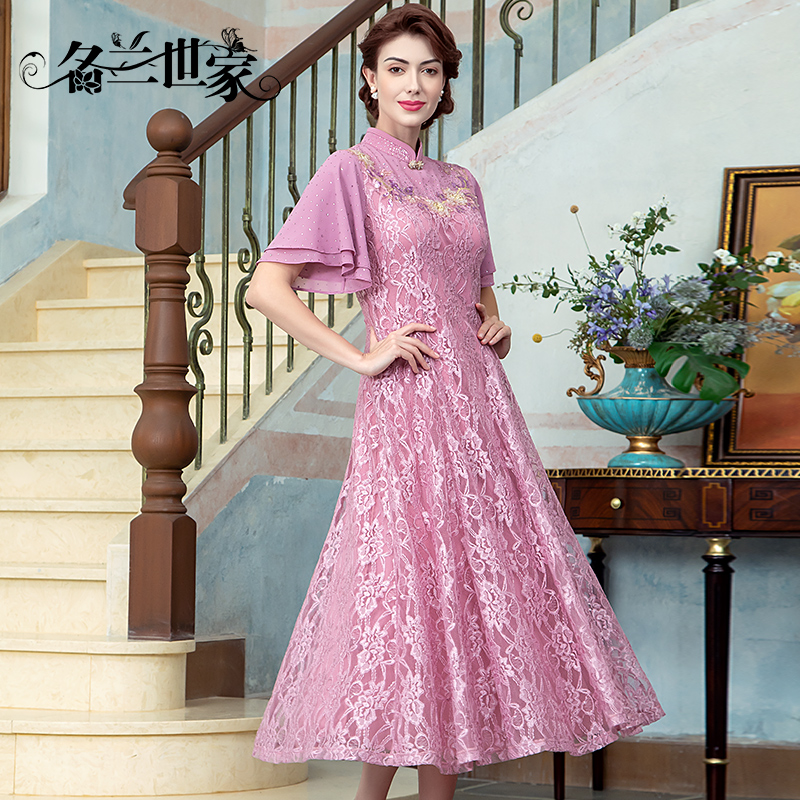 名兰世家婚礼妈妈礼服蕾丝连衣裙