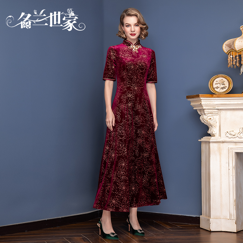 名兰世家喜婆婆喜妈妈礼服婚宴婚礼装高端国风旗袍气质连衣裙原创 - 封面