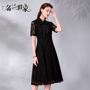 名兰世家原创设计师品牌小众高端蕾丝连衣裙平时聚会可穿宴会礼服