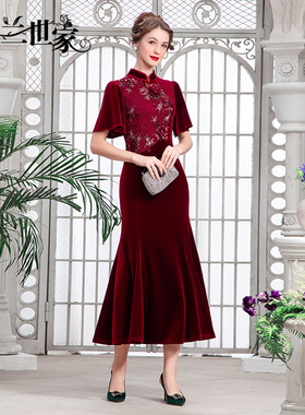 名兰世家高档丈母娘婚礼婚宴礼服高端年会主持人端庄大气原创晚装