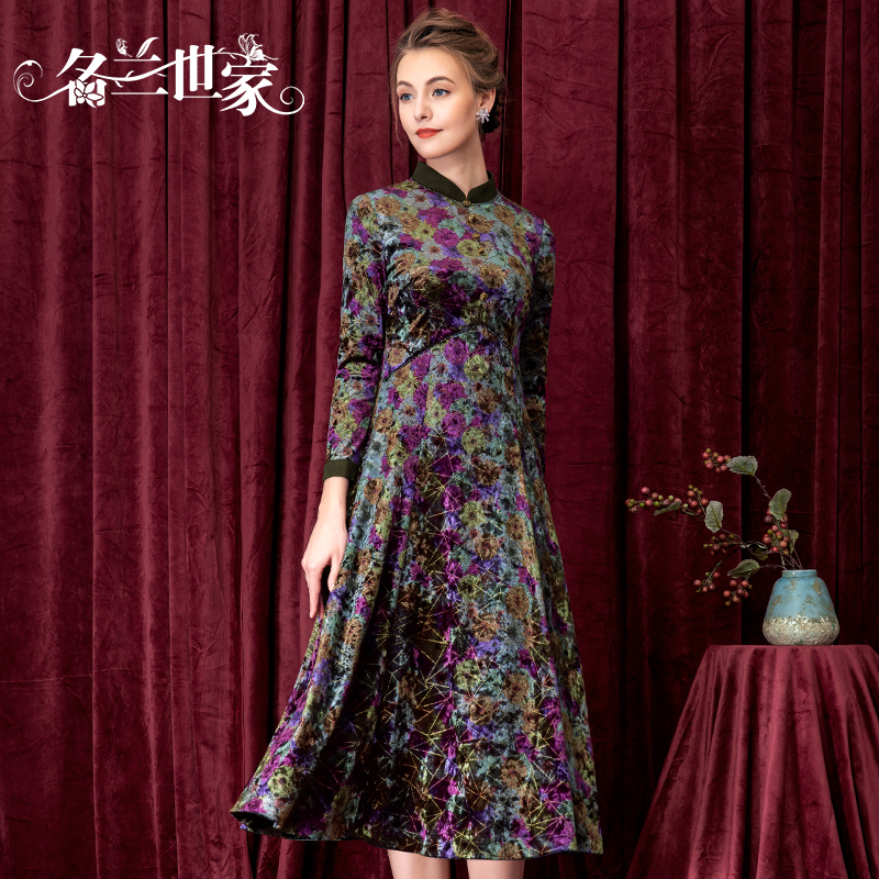 名兰世家原创设计品牌新中式妈妈婚宴礼服喜婆婆婚宴装连衣裙显瘦