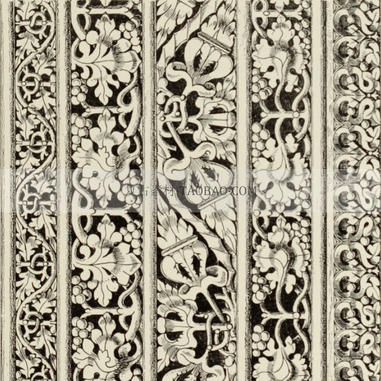 19世纪欧洲哥特式建筑结构细节装饰艺术花纹雕刻镂空参考设计素材