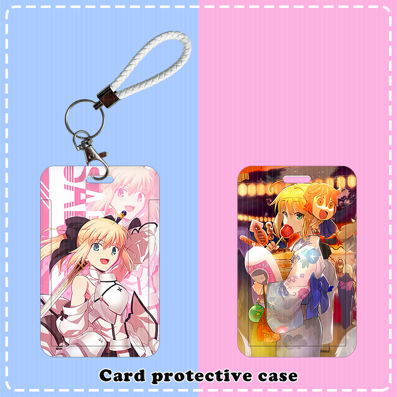 fate可爱学生滑盖卡套饭卡公交身份证件保护套校园卡套