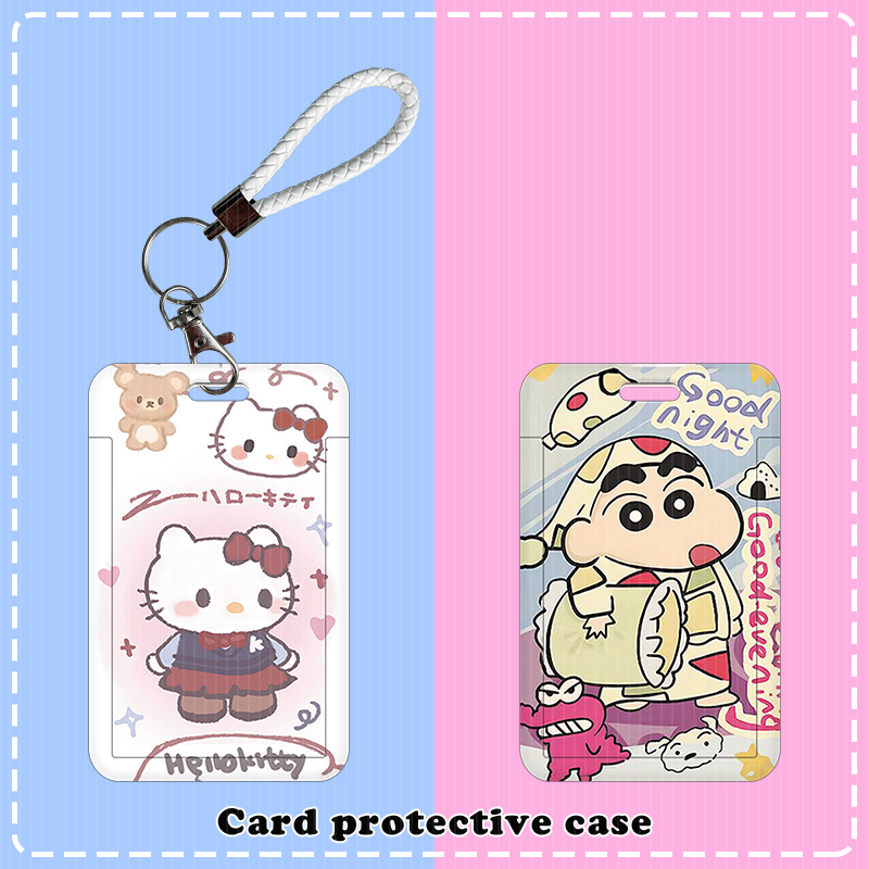 枕头小新学生滑盖卡套饭卡公交卡厂牌胸牌身份证件保护套校园可爱