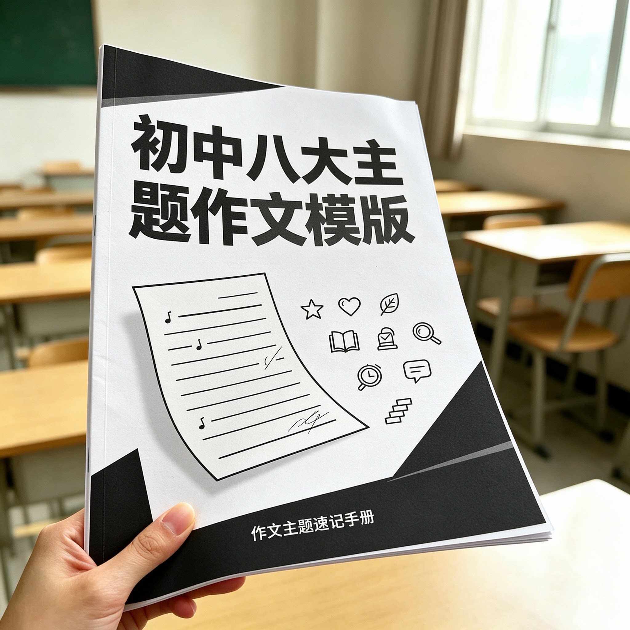 初中八大主题作文模版笔记本