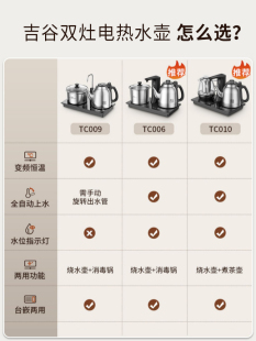 吉谷TC009茶台烧水壶一体泡茶专用茶桌嵌入式 自动上水电热水壶