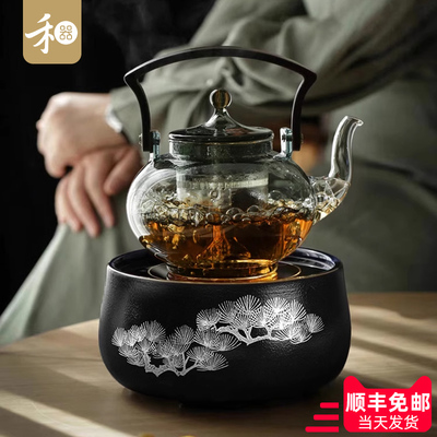 弘龙禾器玻璃煮茶壶莺歌烧电陶炉蒸茶器提梁茶壶复古功夫茶具家用