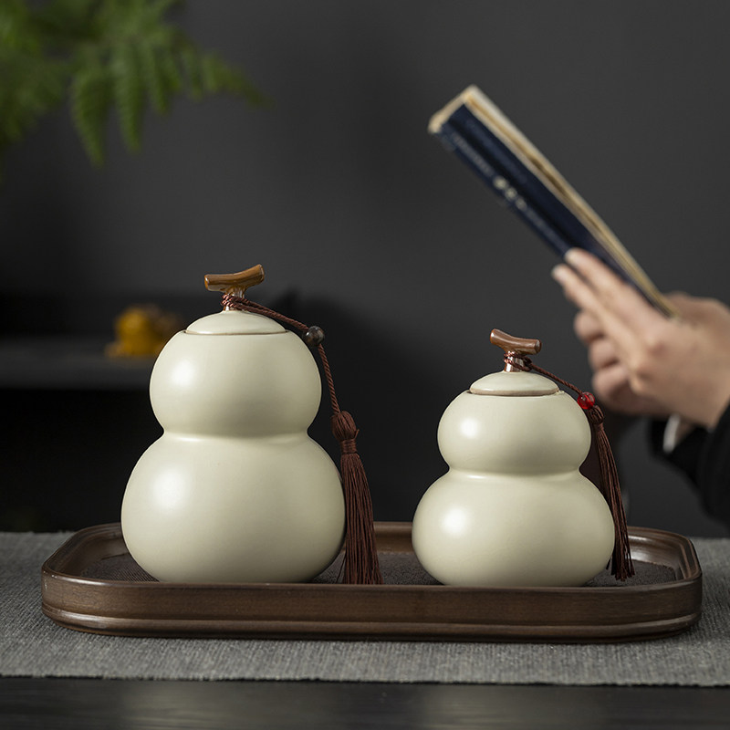 汝窑茶叶罐高档绿茶白茶普洱茶防潮罐2026新款陶瓷密封大号储存罐