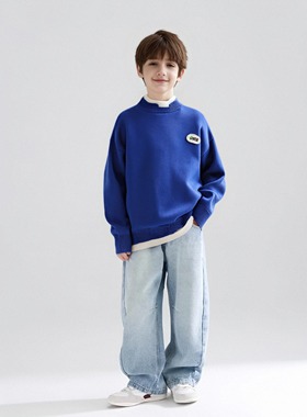 新款男童全棉毛衣儿童韩版男孩秋冬加绒加厚宝宝针织衫洋气潮