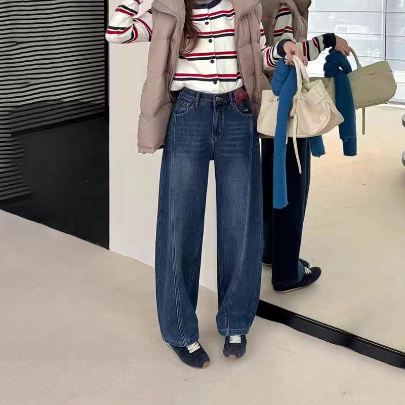 韩尚裤业2025冬季新款加绒加厚宽松小个子弯刀牛仔裤女香蕉阔腿裤,女装/女士精品,牛仔裤,淘宝优惠券,粉丝福利购,淘宝优惠卷