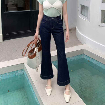 爆犀牛~防掉色微喇牛仔裤显瘦