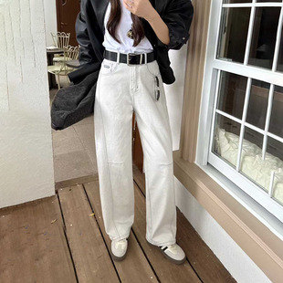 显瘦锥形阔腿裤 爆犀牛2025秋季 女高腰弯刀裤 宽松休闲牛仔裤 新款