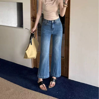 弹力显瘦微喇牛仔裤女九分喇叭裤