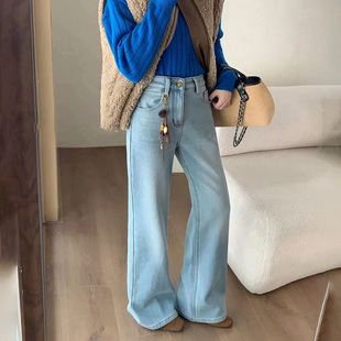 女微喇牛仔裤 显瘦神裤 2025秋冬加绒加厚高腰显瘦不贴腿喇叭裤