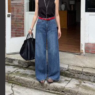 爆犀牛2026夏新款款宽松薄款阔腿牛仔裤女垂感高腰显瘦直筒裤长裤