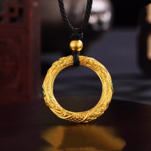 哪吒之魔童闹海乾坤圈圈住吉祥编织黑绳项链小众设计锁骨链男女款