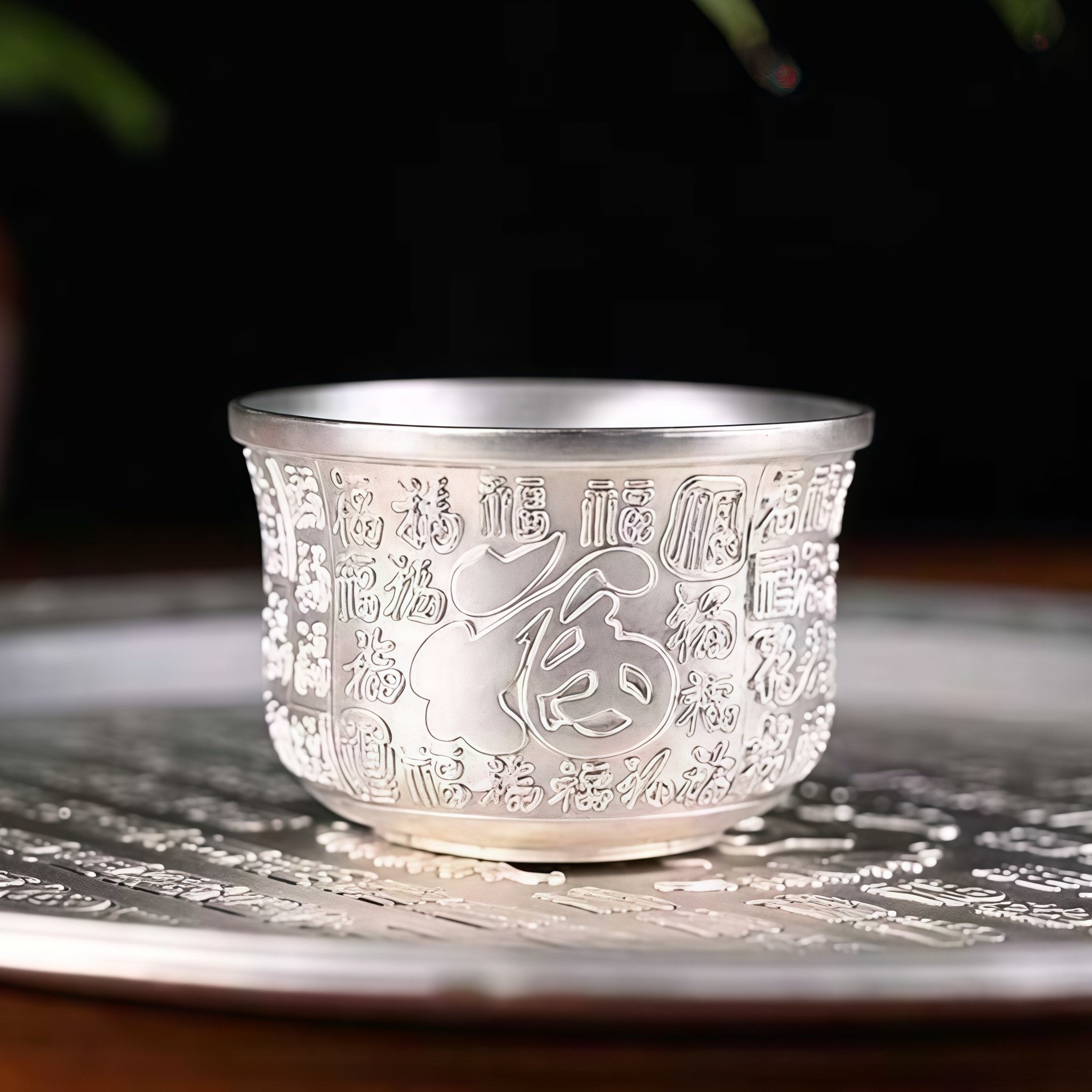 合金供杯供奉财神礼佛百福杯供酒杯七供八供拜拜摆件家用祭拜茶杯