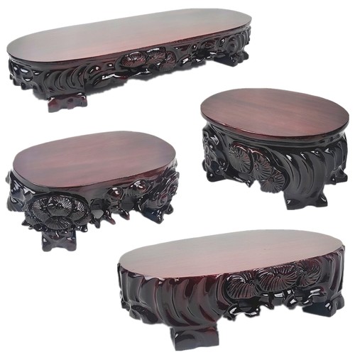 实木加高泰山石底座花盆景鱼缸奇石头可挖槽玉石佛像摆件木托架子