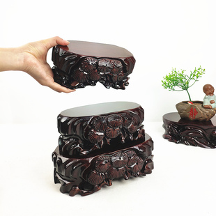 实木根雕奇石底座泰山石底托可挖槽花瓶盆景玉石文玩佛像摆件底座